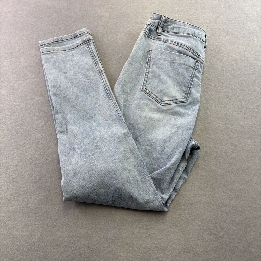 Vanilla Star Mom Jeans Womens 7 Blue Stretch Distressed Pockets Denim